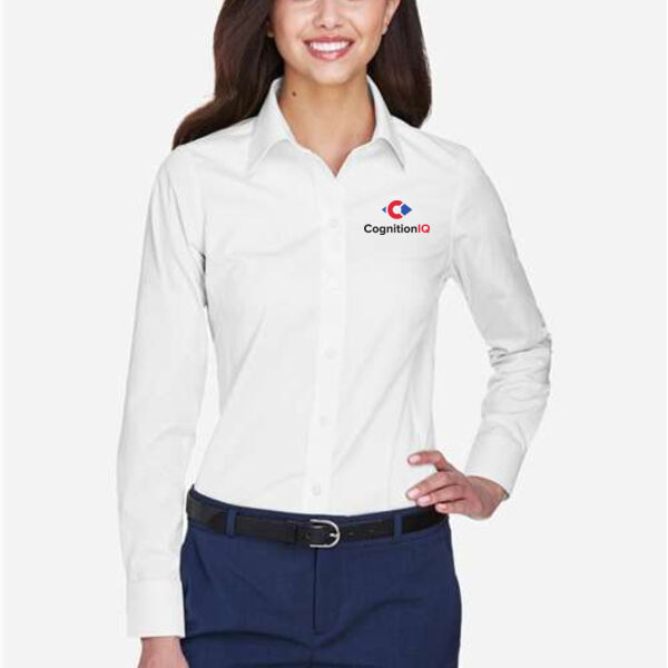 Devon & Jones Womens Crown Collection Oxford Woven Dress Shirt - Embroidered Logo Thumbnail